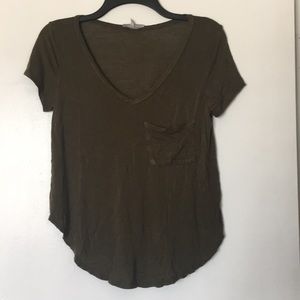 Green V-Neck Tee